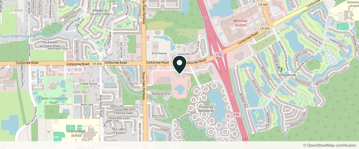 Map showing the exact location of Avant Garde Aesthetics at 21300 S Branch Blvd, Estero, FL 33928, USA