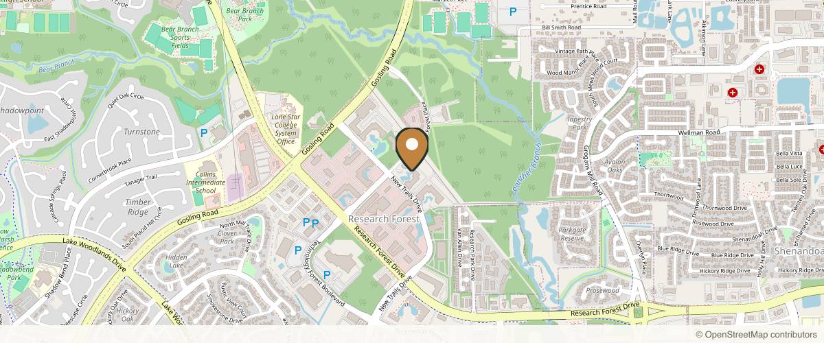 Map showing the exact location of Avante Laser & MediSpa at 8708 Technology Forest Pl Suite 125, The Woodlands, TX 77381, USA