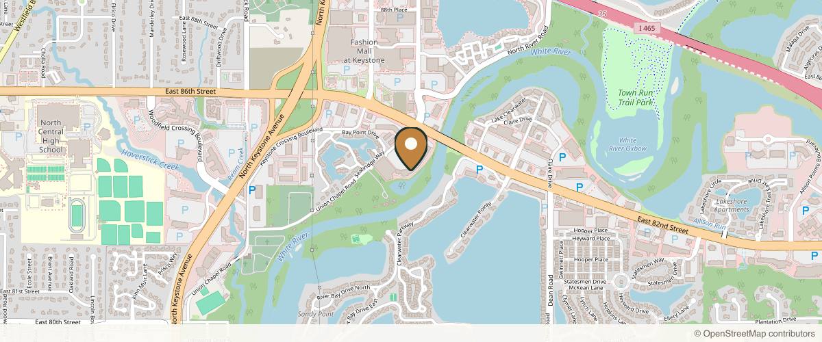 Map showing the exact location of Avelure Med Spa - Indy at 8487 Union Chapel Rd Ste 620, Indianapolis, IN 46240, USA