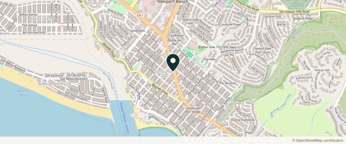 Map showing the exact location of Avesta Aesthetics at 2865 East Coast Hwy #100, Corona Del Mar, CA 92625, USA