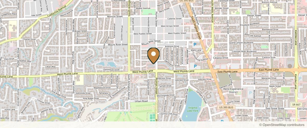 Map showing the exact location of Avionce Aesthetics Medical Spa & Salon Suites at 1855 Plumas St #5, Reno, NV 89509, USA