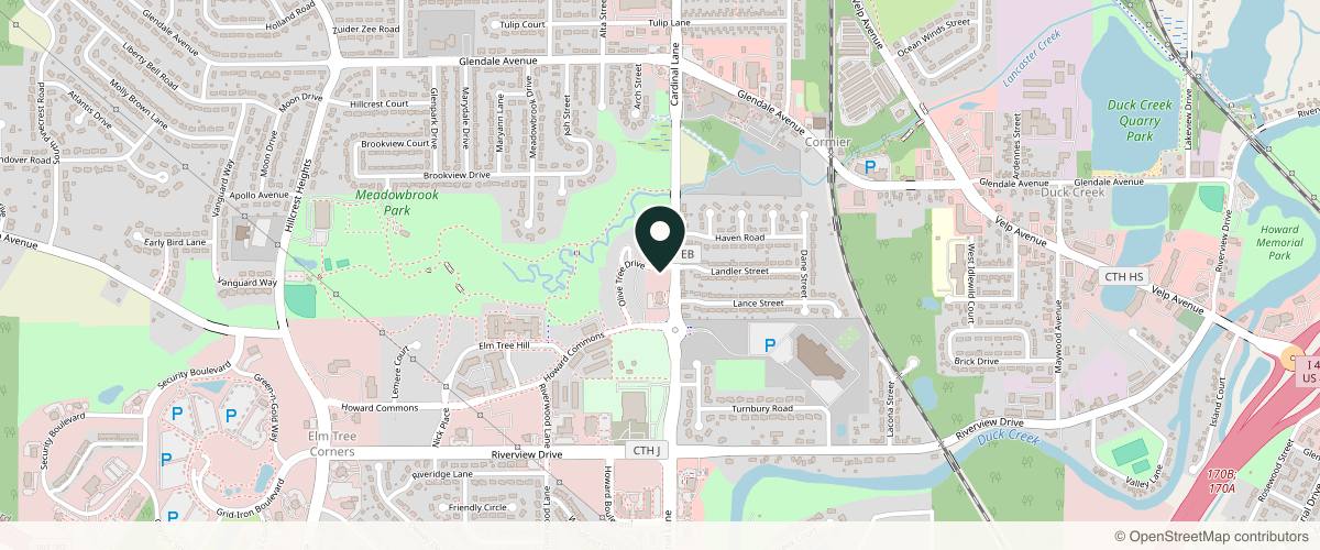 Map showing the exact location of AVIVA Infusions at 645 Cardinal Ln, Green Bay, WI 54313, USA