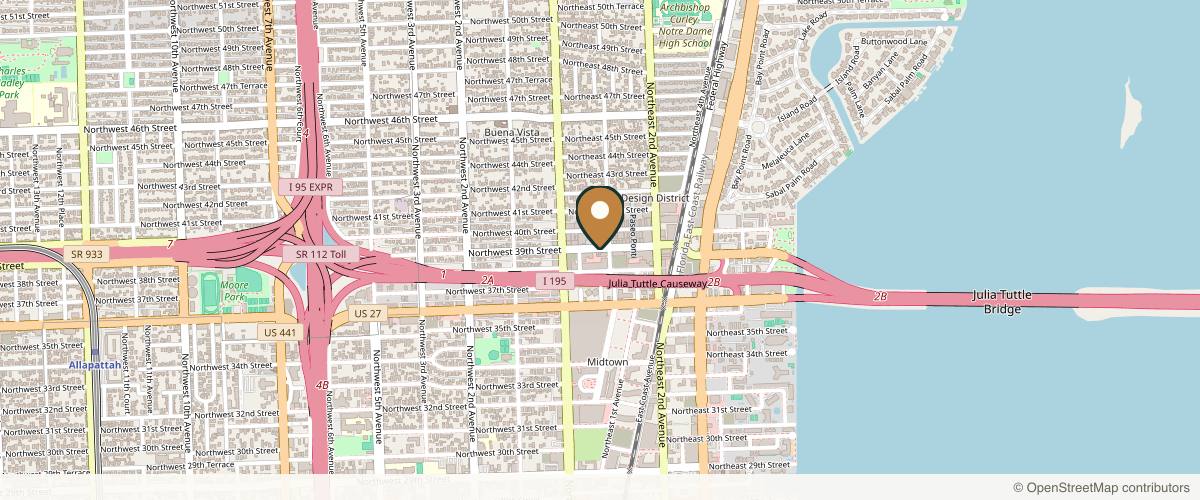 Map showing the exact location of Aviva Medical Spa at 88 NE 39th St, Miami, FL 33137, USA