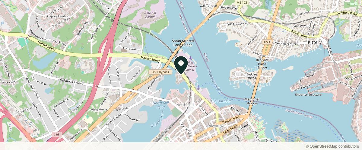 Map showing the exact location of AW Plastic Surgery: Anthony J. Wilson, MD at 500 Market St UNIT 1B, Portsmouth, NH 03801, USA