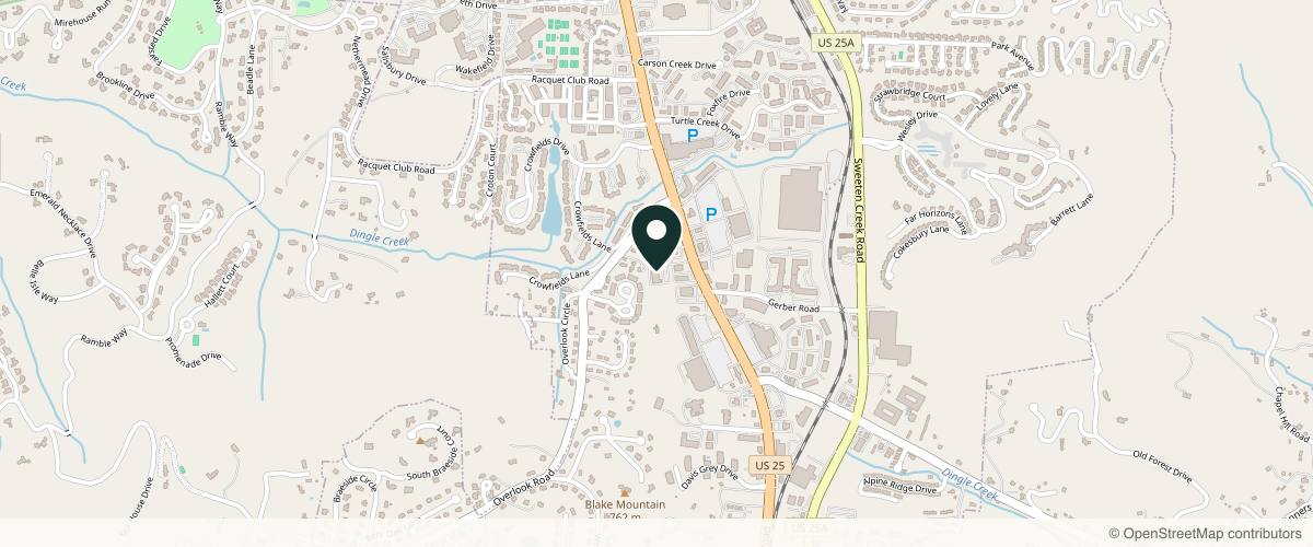Map showing the exact location of Awaken Skin & Body - Medical Spa Asheville NC at 1829 Hendersonville Rd #30, Asheville, NC 28803, USA