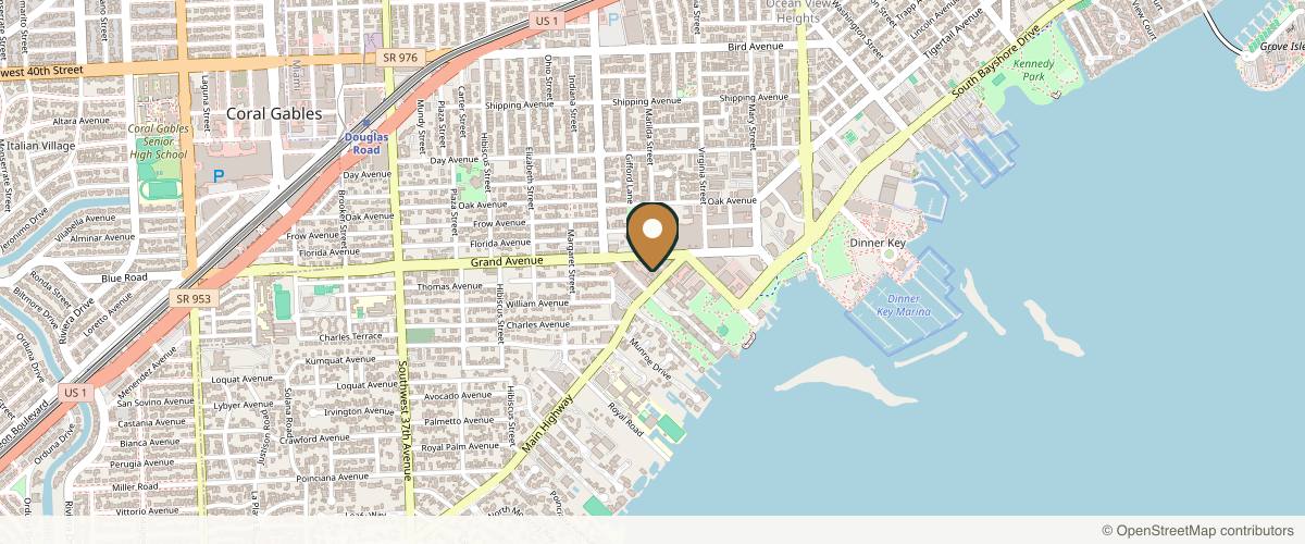 Map showing the exact location of Azala Skin Clinic at Third Floor Suite, 3444 Main Hwy Unit 23, Miami, FL 33133, USA