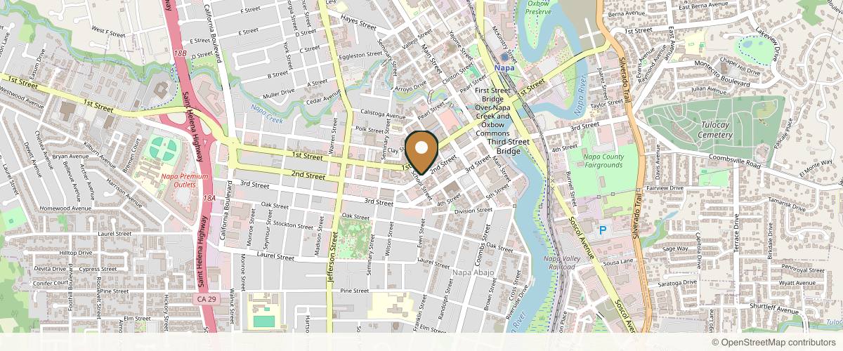 Map showing the exact location of B12 LOVE | Napa at 1428 2nd St, Napa, CA 94559, USA