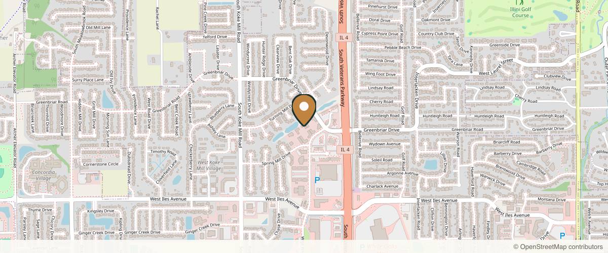 Map showing the exact location of B3 Performance and Aesthetic Medicine at 2131 W White Oaks Dr, Springfield, IL 62704, USA
