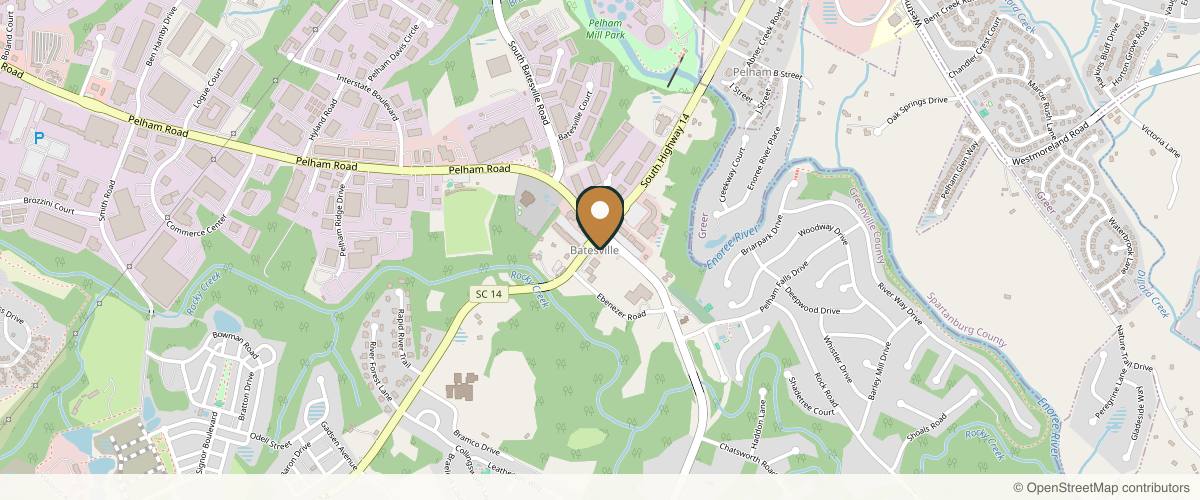 Map showing the exact location of Back to 30 - Greenville at 3101 SC-14 Ste 1, Greenville, SC 29615, USA