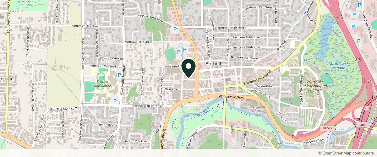 Map showing the exact location of Balance Medical Aesthetics at 18333 Bothell Way NE #111, Bothell, WA 98011, USA