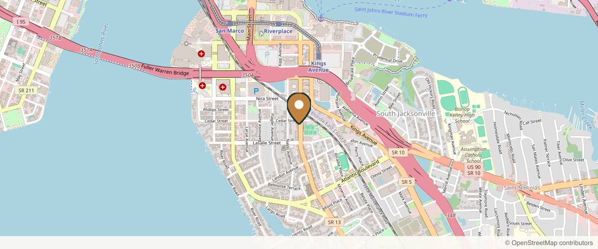 Map showing the exact location of Balanced Soul Wellness at 1510 Hendricks Ave, Jacksonville, FL 32207, USA