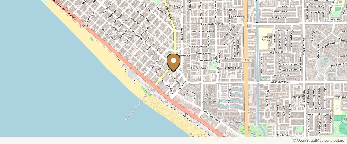 Map showing the exact location of Ballanced Aesthetics at 315 3rd St Unit J, Huntington Beach, CA 92648, USA