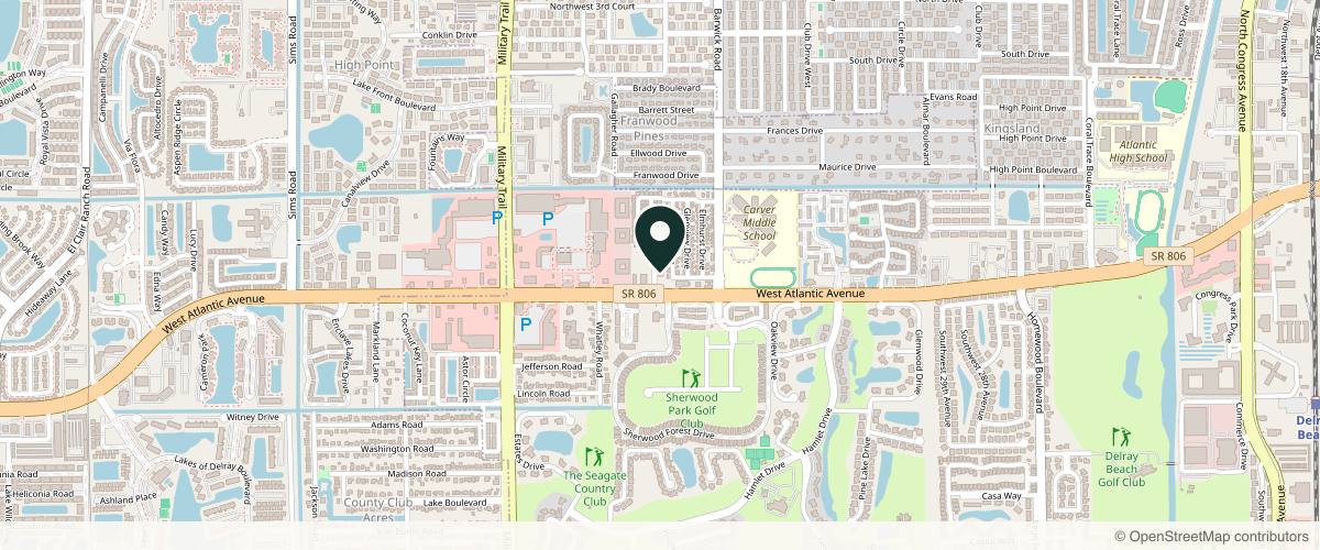 Map showing the exact location of Balshi Dermatology and Cosmetic Surgery at 3800, 4665 W Atlantic Ave suite a, Delray Beach, FL 33445