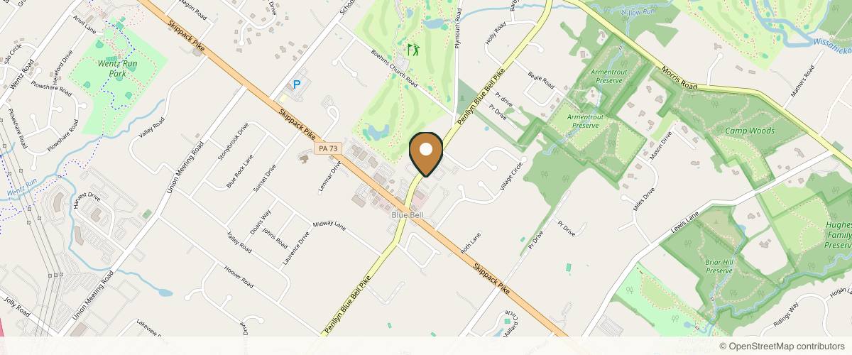 Map showing the exact location of BAM Aesthetics & Wellness (Blue Bell) at 830 Penllyn Blue Bell Pike, Blue Bell, PA 19422, USA