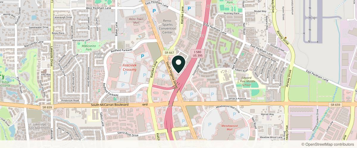 Map showing the exact location of BARE Beauty & Medical Spa at 4990 S Virginia St #203, Reno, NV 89502, USA