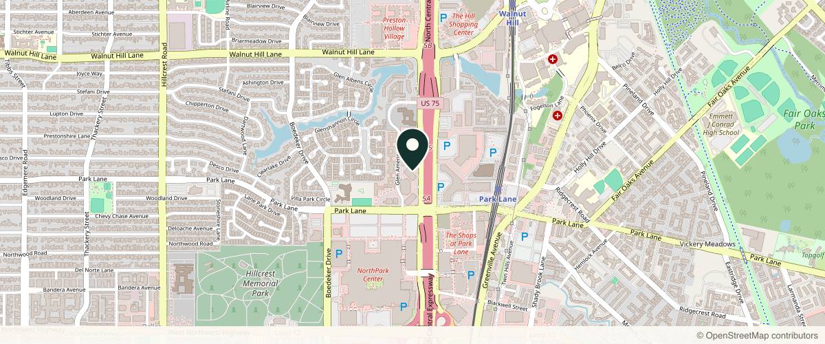 Map showing the exact location of Bare Dermatology at 9201 N Central Expy Ste 120, Dallas, TX 75231