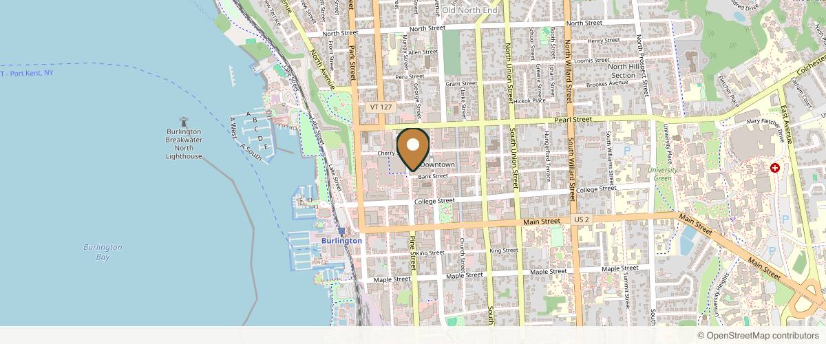 Map showing the exact location of Bare Medical Spa + Laser Center at 100 Bank St #700, Burlington, VT 05401, USA