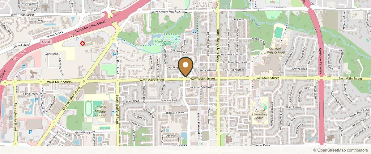 Map showing the exact location of Bask on Main at 336 W Main St, Carmel, IN 46032, USA