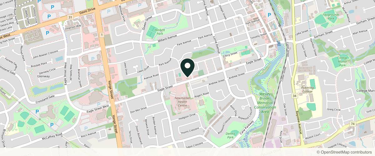 Map showing the exact location of BE YOU SPA at 227 Eagle St 2nd floor, Newmarket, ON L3Y 1J8, Canada