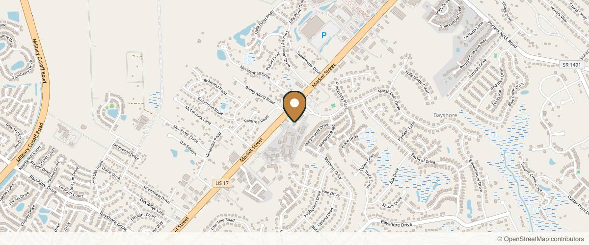 Map showing the exact location of Beach Medical Aesthetics at 7946 Market St #200, Wilmington, NC 28411, USA