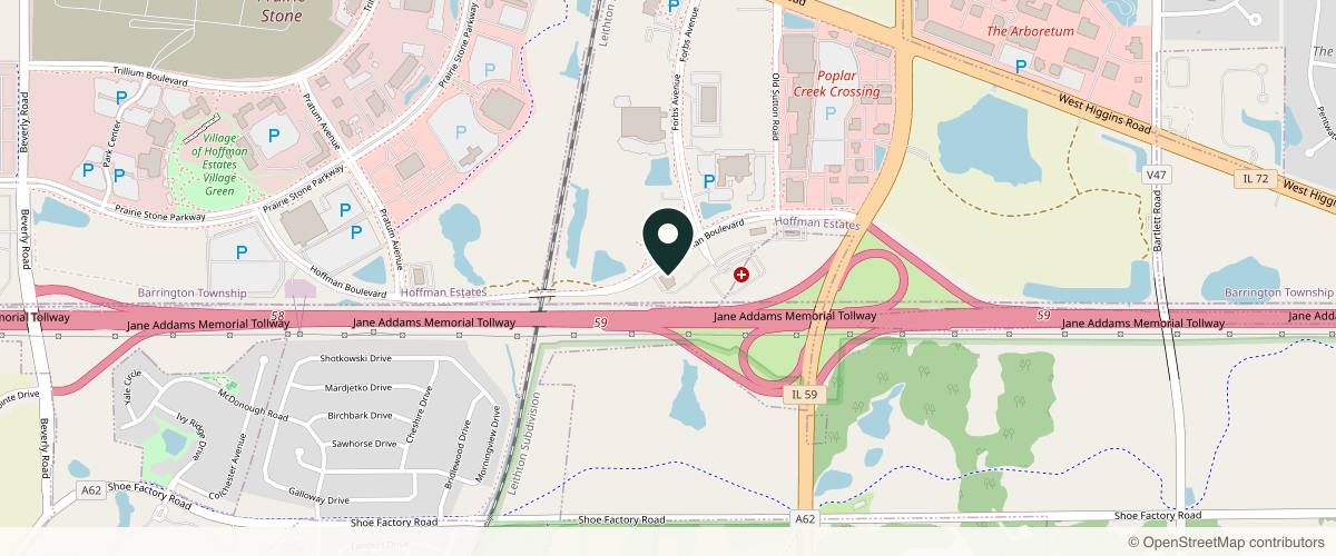 Map showing the exact location of Beaird Dermatology at 4885 Hoffman Blvd Suite 407, Hoffman Estates, IL 60192