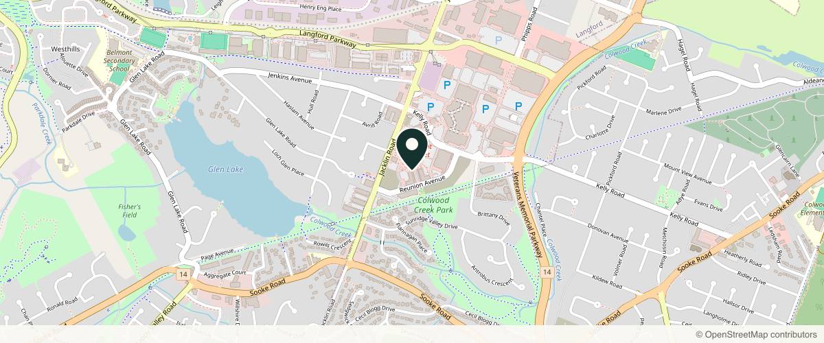 Map showing the exact location of Beam Beauty & Wellness Centre at 3046 Merchant Wy, Victoria, BC V9B 0X1, Canada