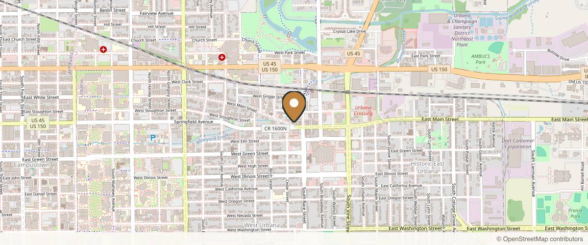 Map showing the exact location of Beau Visage Spa at 218 W Main St Ste 101, Urbana, IL 61801, USA