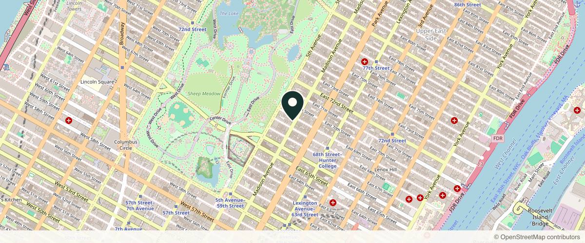 Map showing the exact location of Beauté Aesthetics at 818 Madison Ave 3rd floor, New York, NY 10065, USA