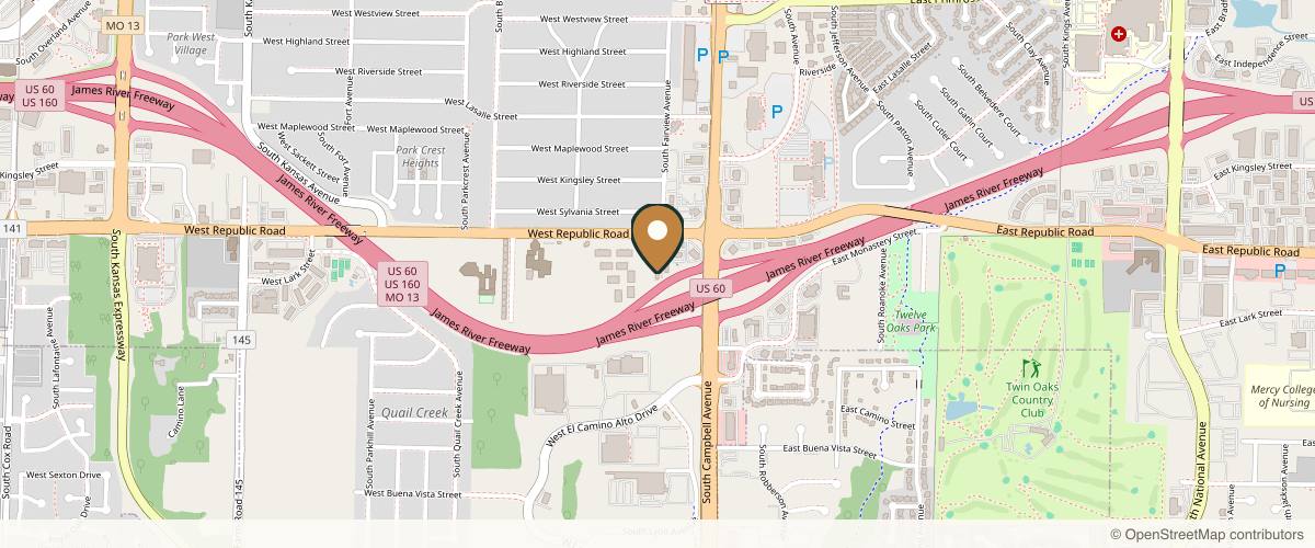 Map showing the exact location of Beautiful You Med Spa at 600 W Republic Rd A-112, Springfield, MO 65807, USA
