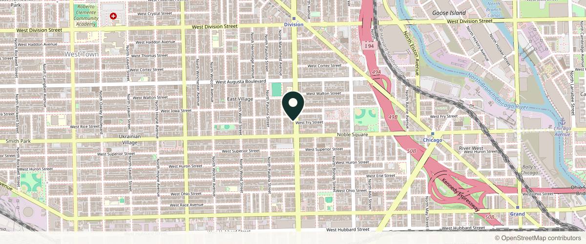 Map showing the exact location of Beautify CHI Medspa at 830 N Ashland Ave Ste 1S, Chicago, IL 60622, USA