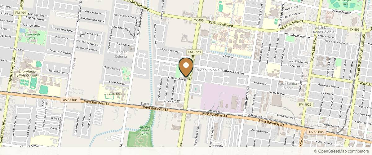 Map showing the exact location of Beautique Medical Spa at 501 N Ware Rd, McAllen, TX 78501, USA