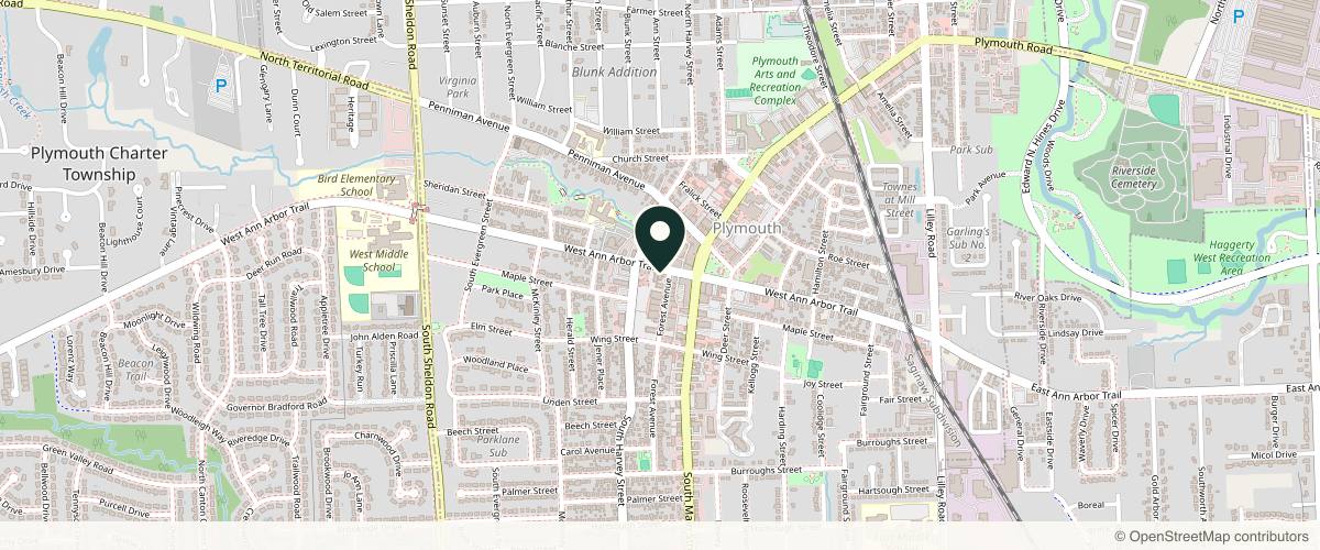 Map showing the exact location of BeautiSpot Boutique at 905 W Ann Arbor Trail Suite 1, Plymouth, MI 48170, USA