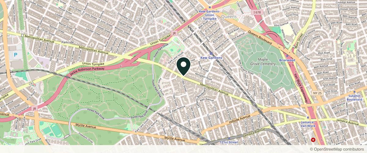 Map showing the exact location of Beautopia MedSpa at 118-05 Metropolitan Ave, Kew Gardens, NY 11415, USA