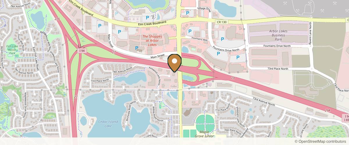 Map showing the exact location of Beautox Bar Medspa at 7372 Kirkwood Ct N, Maple Grove, MN 55369, USA