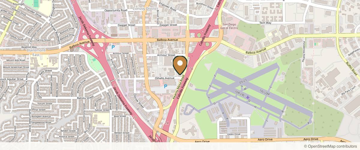 Map showing the exact location of Beauty & Body Medlounge at 4240 Kearny Mesa Rd Suite #101B, San Diego, CA 92111, USA