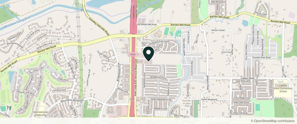 Map showing the exact location of BEAUTY AND GLAMOUR MED SPA at 6850 Manhattan Blvd Ste 200A, Fort Worth, TX 76120, USA