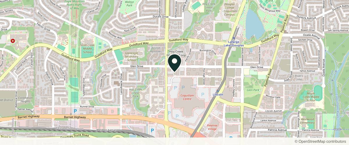 Map showing the exact location of Beauty By Me Medical Aesthetics at 1175 Johnson St #260, Coquitlam, BC V3B 7K1, Canada