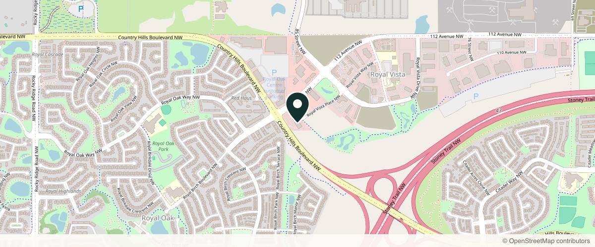 Map showing the exact location of Beauty Call Medical Aesthetics at 8730 Country Hills Blvd NW, Calgary, AB T3G 0E2, Canada