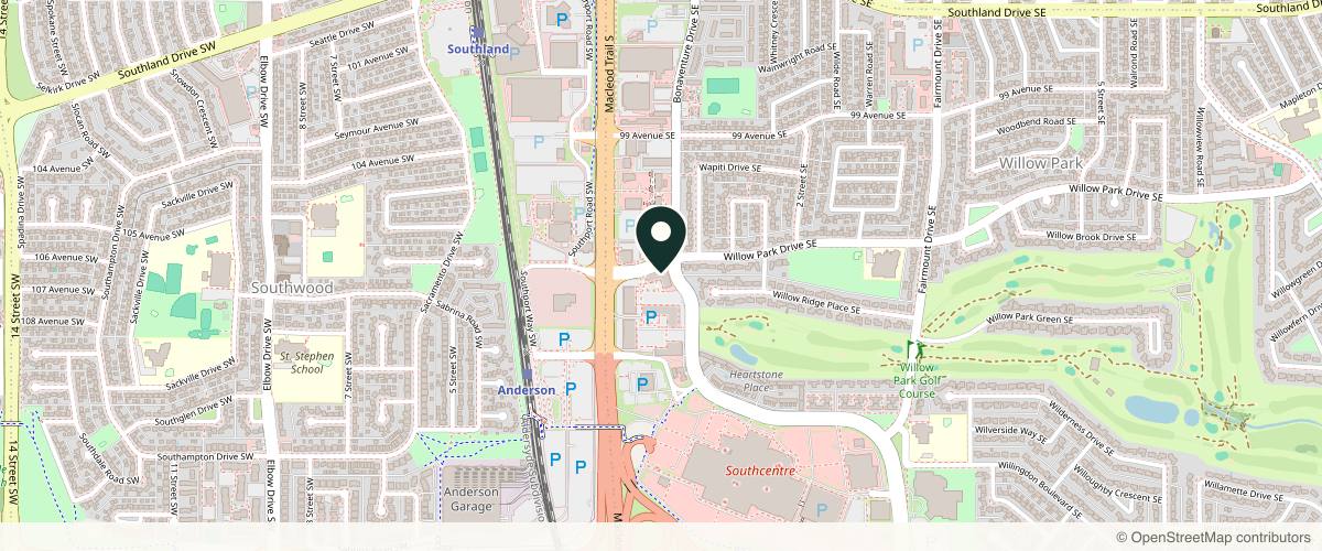 Map showing the exact location of Beauty Edit Medical Aesthetics at 10816 Macleod Trl SE #114, Calgary, AB T2J 1N2, Canada