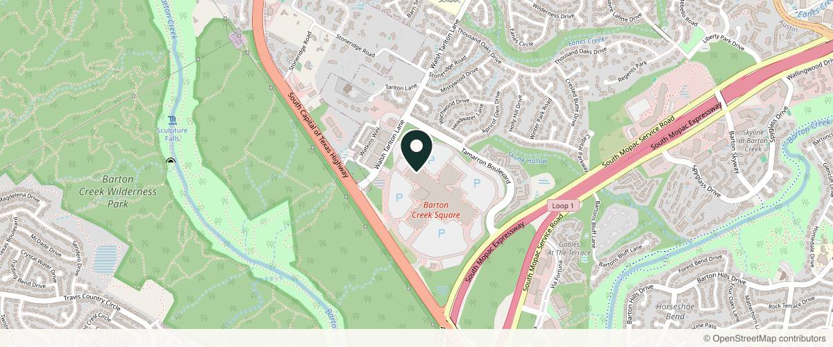 Map showing the exact location of Beauty Elite Med Spa at 2901 South Capital of, Sola Salons, Studio 16, Austin, TX 78746, USA