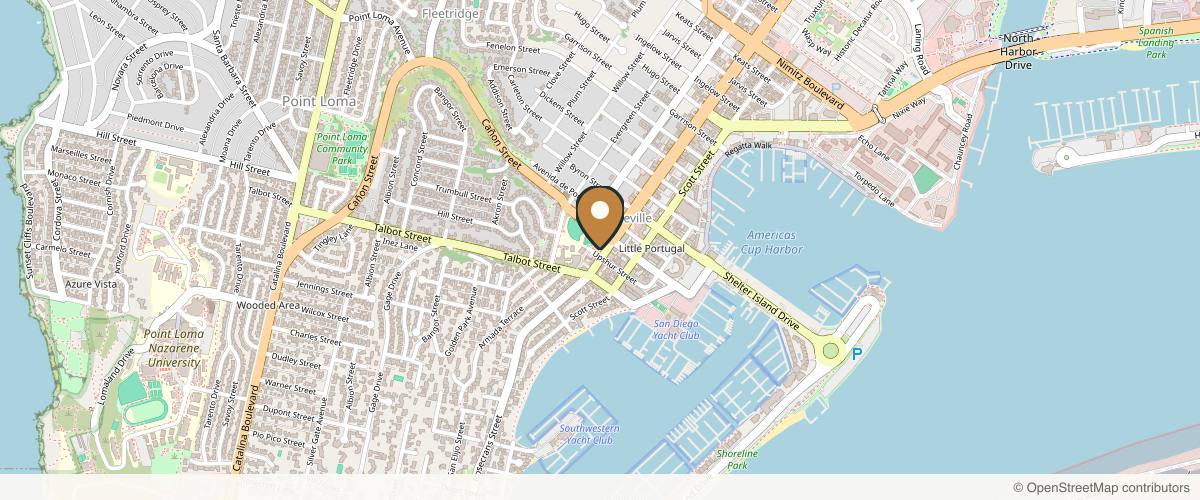 Map showing the exact location of Beauty Energy Exchange Aesthetics and Wellness at 1050 Rosecrans St Ste 8, San Diego, CA 92106, USA