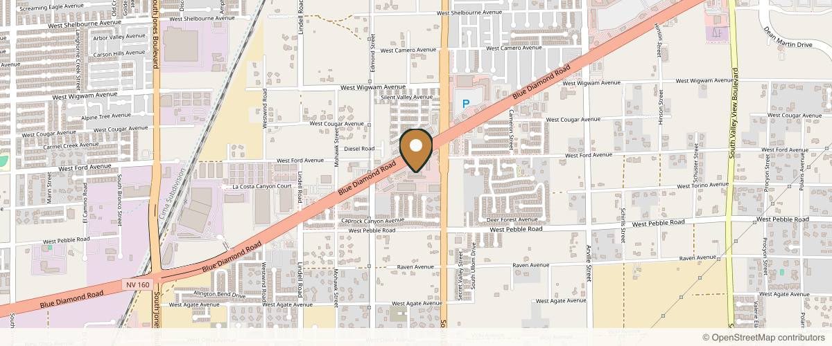 Map showing the exact location of Beauty Factory Medspa at 5025 Blue Diamond Rd Ste 103, Las Vegas, NV 89139, USA
