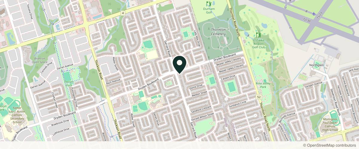 Map showing the exact location of Beauty Foundations Clinic at 3455 Garrard Rd Unit 8, Whitby, ON L1R 2N2, Canada
