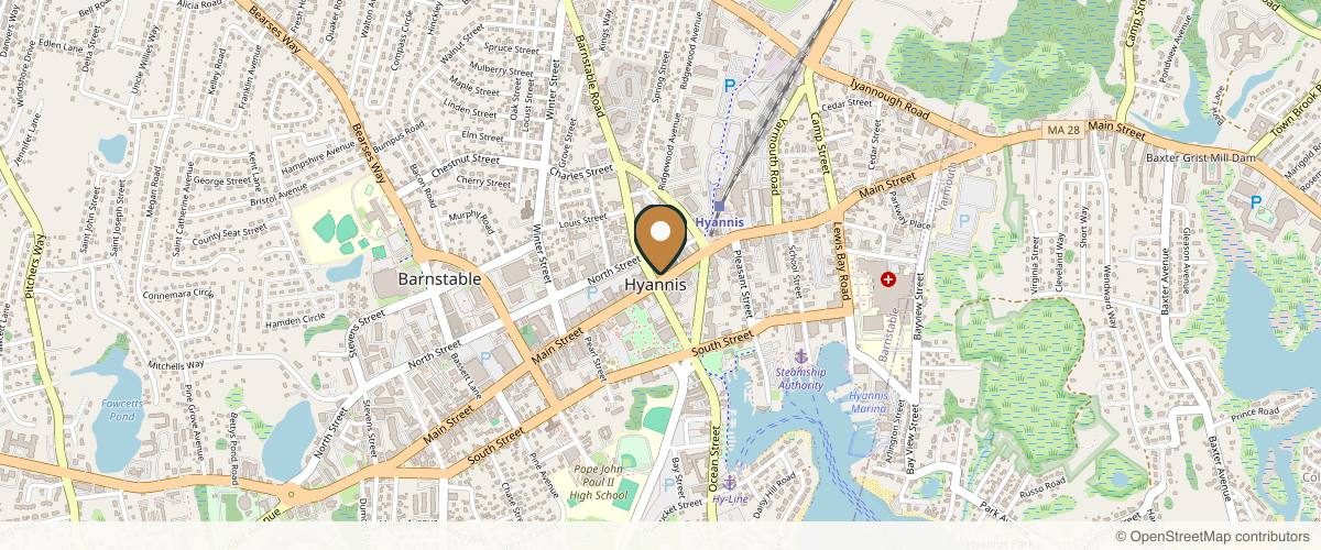Map showing the exact location of Beauty Philosophy Medical Aesthetics at 330 Main St, Hyannis, MA 02601, USA