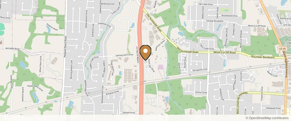 Map showing the exact location of Beauty to the Bone MedSpa at 153 N Star Dr, Jackson, TN 38305, USA