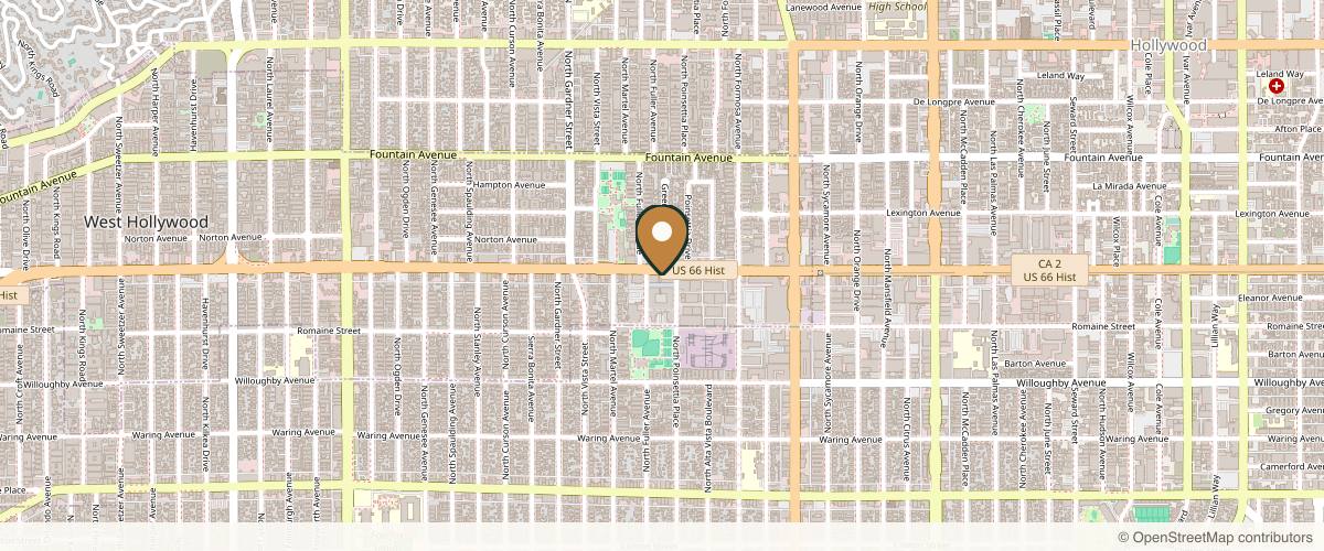 Map showing the exact location of Beauty Vault Med Spa at 7318 Santa Monica Blvd #50, West Hollywood, CA 90046, USA