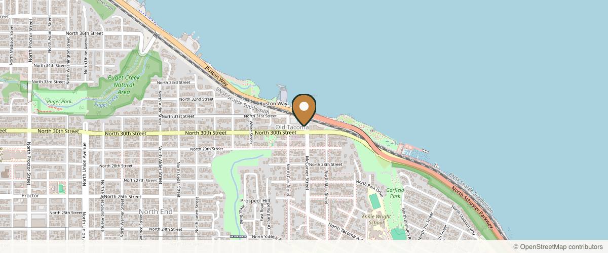 Map showing the exact location of Beauty WoRx at 2201 N 30th St Ste b, Tacoma, WA 98403, USA