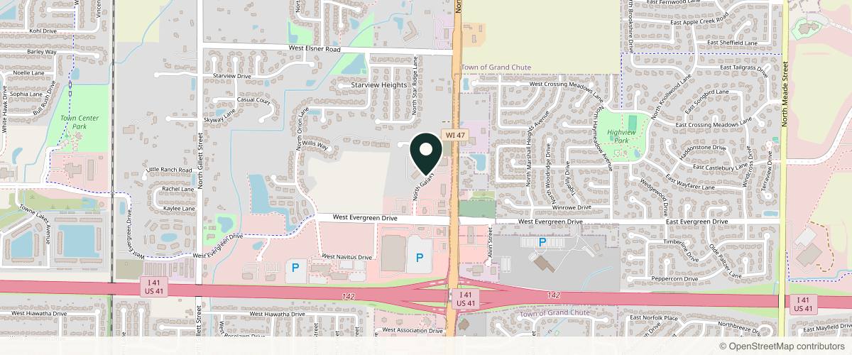 Map showing the exact location of beem® Light Sauna - Appleton at 4155 N Galaxy Dr Suite 113, Appleton, WI 54913, USA