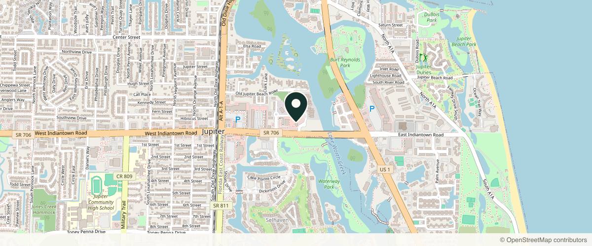 Map showing the exact location of Begin Anew - Aesthetics & Wellness at 337 E Indiantown Rd Suite E-13, Jupiter, FL 33477, USA
