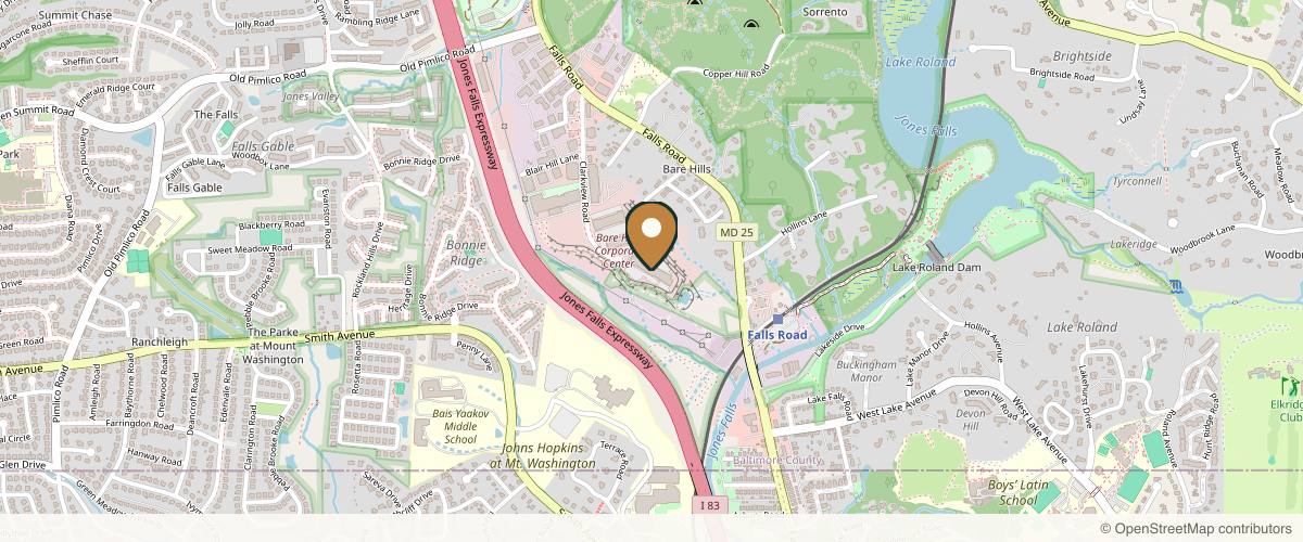 Map showing the exact location of Belcara Health at 1427 Clarkview Rd Ste 300, Baltimore, MD 21209, USA